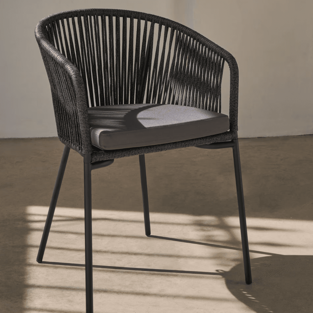 Yanet Roping Black Finish Dining Chair by East India Furniture