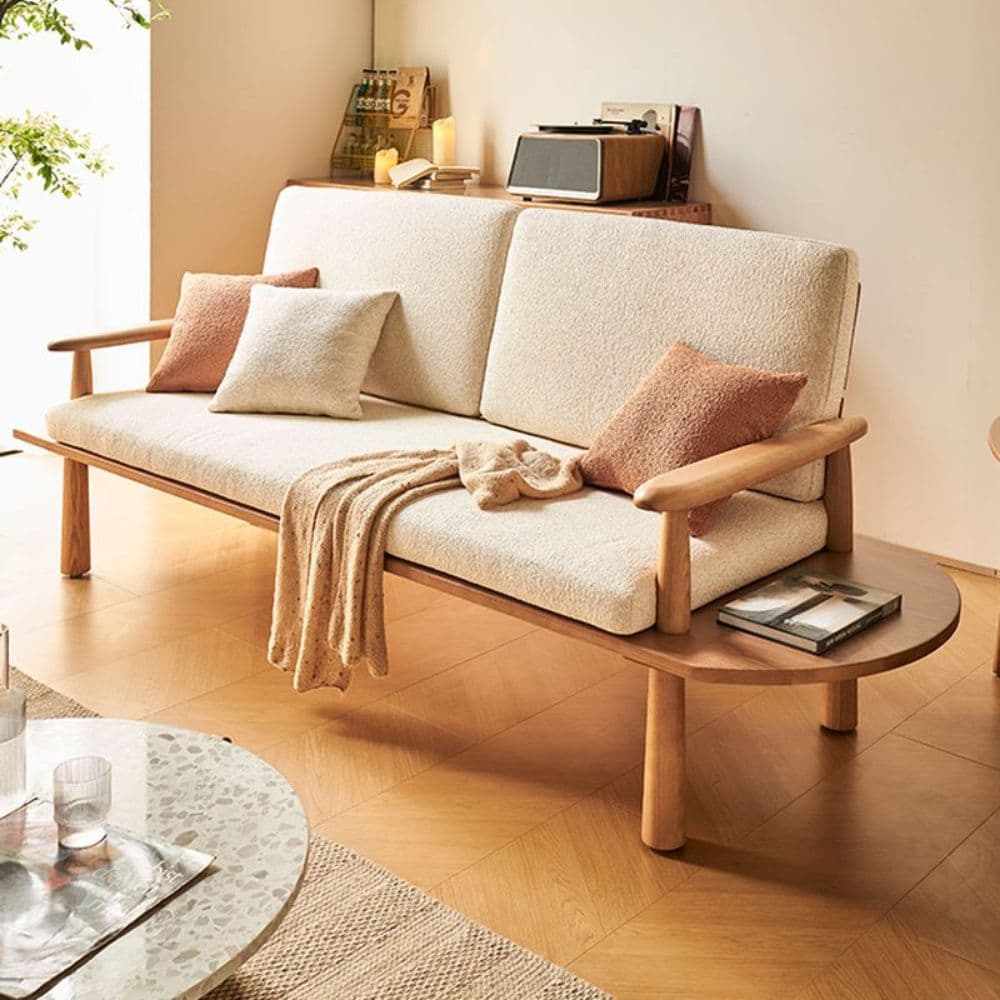 Chandigarh 2 Seater Cloud-Comfort Sofa | Minimalist Soft-Touch Fabric with 3 Accent Cushions by Furnhands