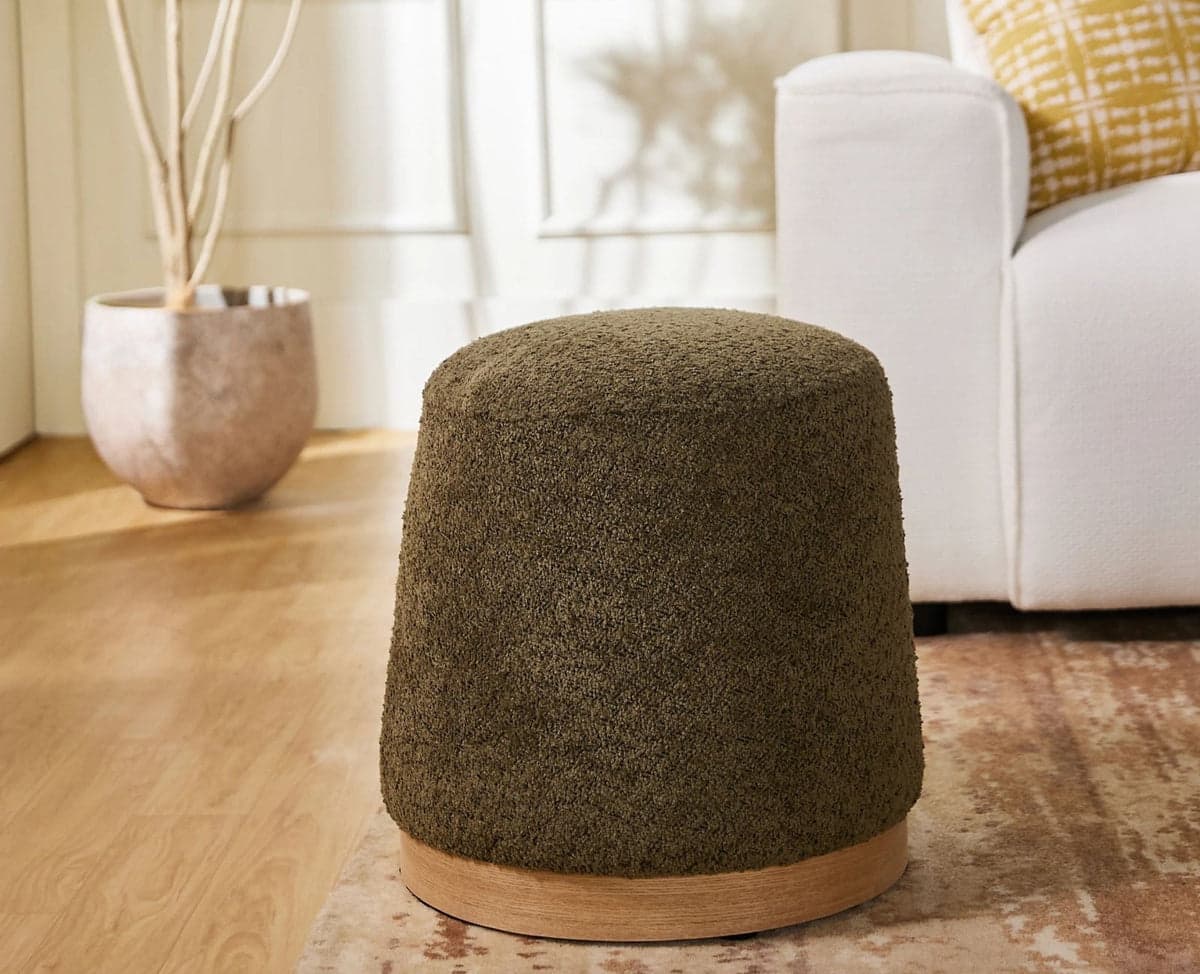 Bennie Joy PlyWood Pouf - (Green) by Furniselan