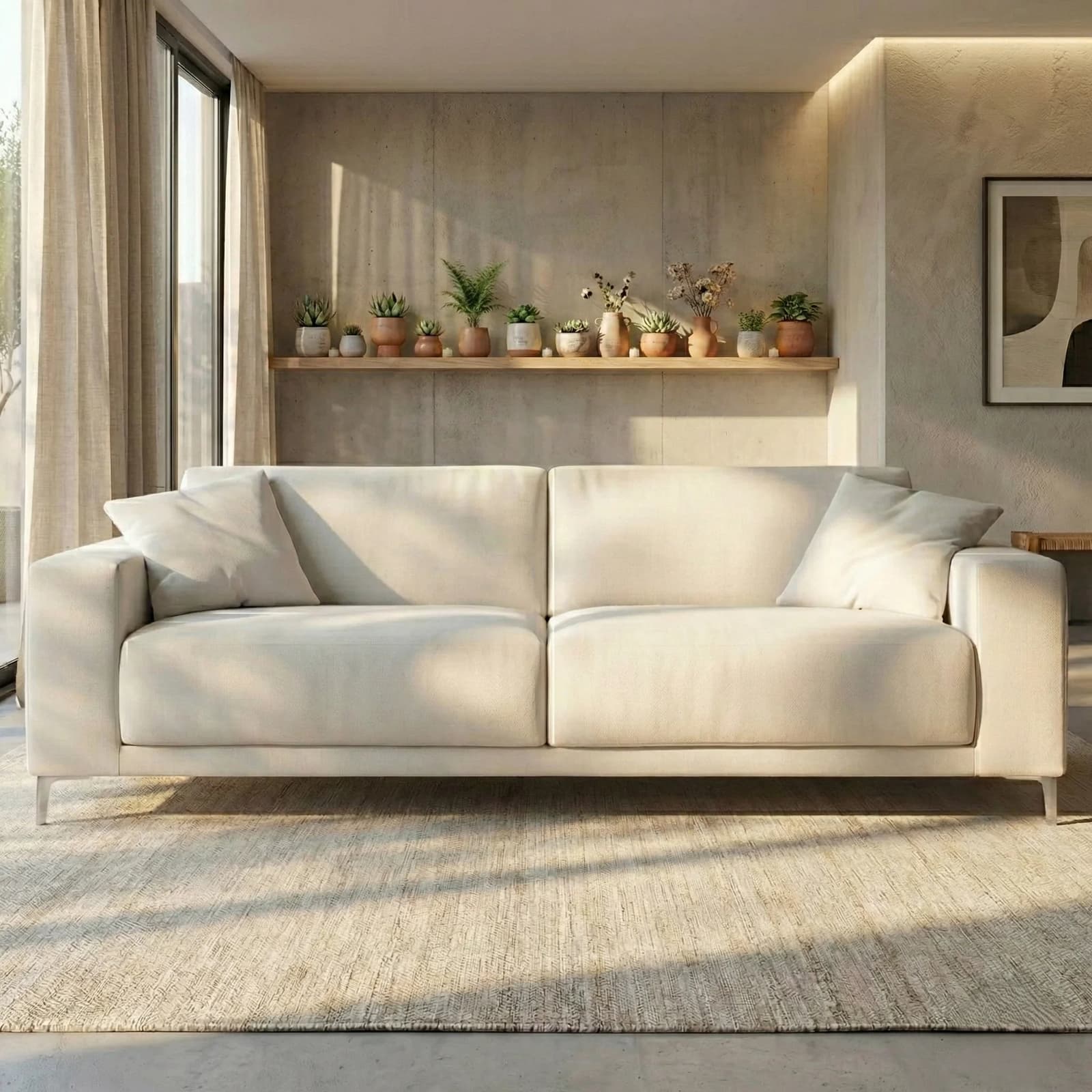Atlanta 3 Seater Fabric Sofa by Homes of Rajasthan