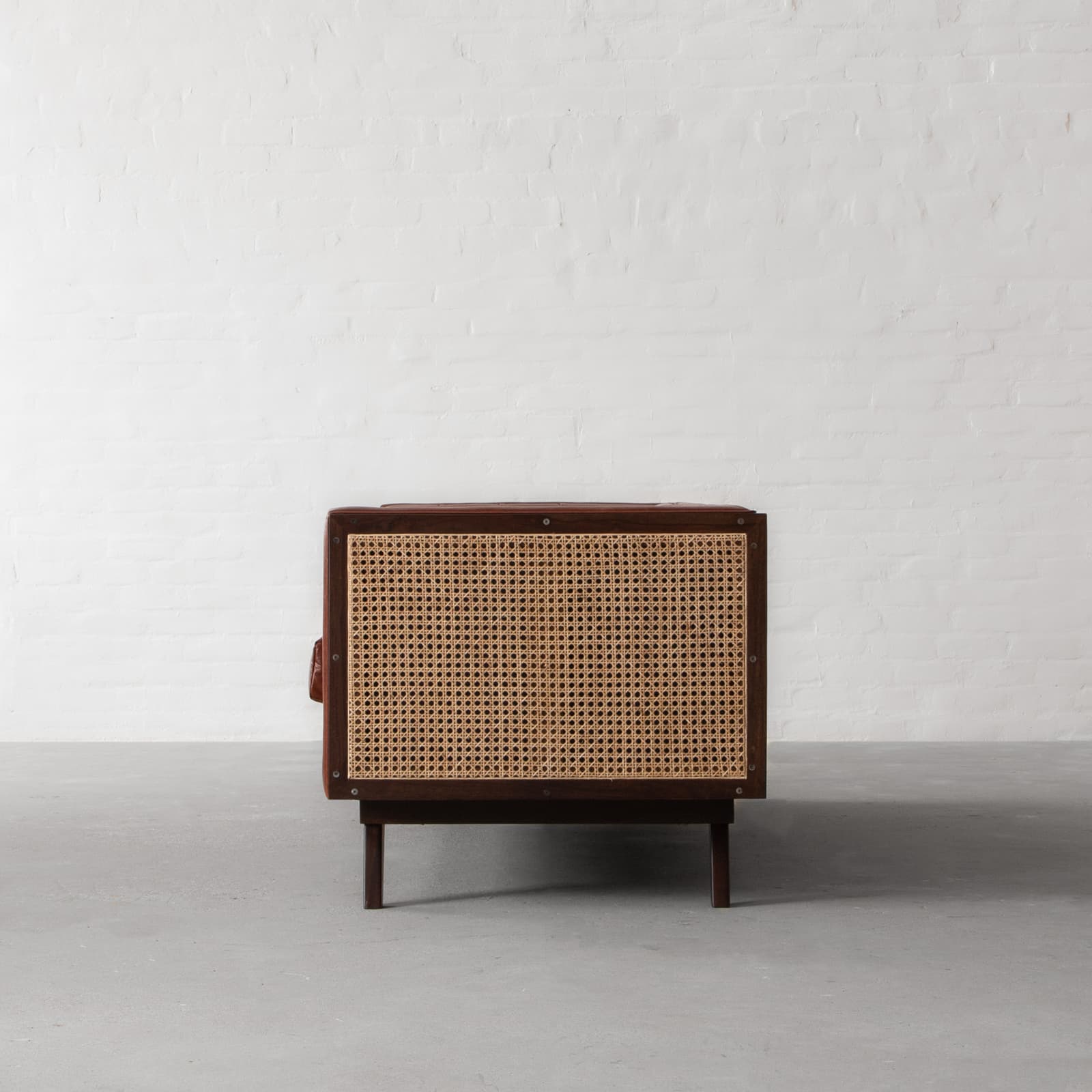 Bombay Leather Rattan Sofa by Gulmohar Lane