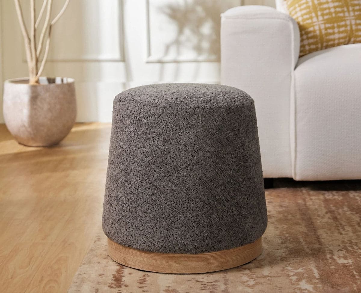 Bennie Joy PlyWood Pouf - (Grey) by Furniselan