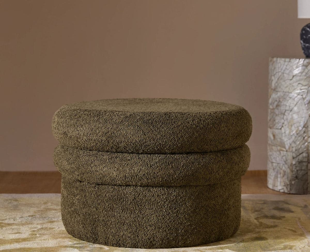Green Mist PlyWood Pouf - (Green) by Furniselan
