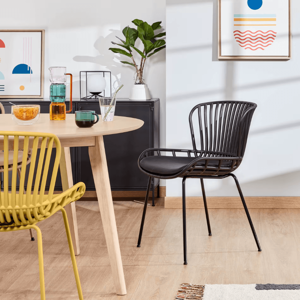 Surpik Black Finish Dining Chair by East India Furniture