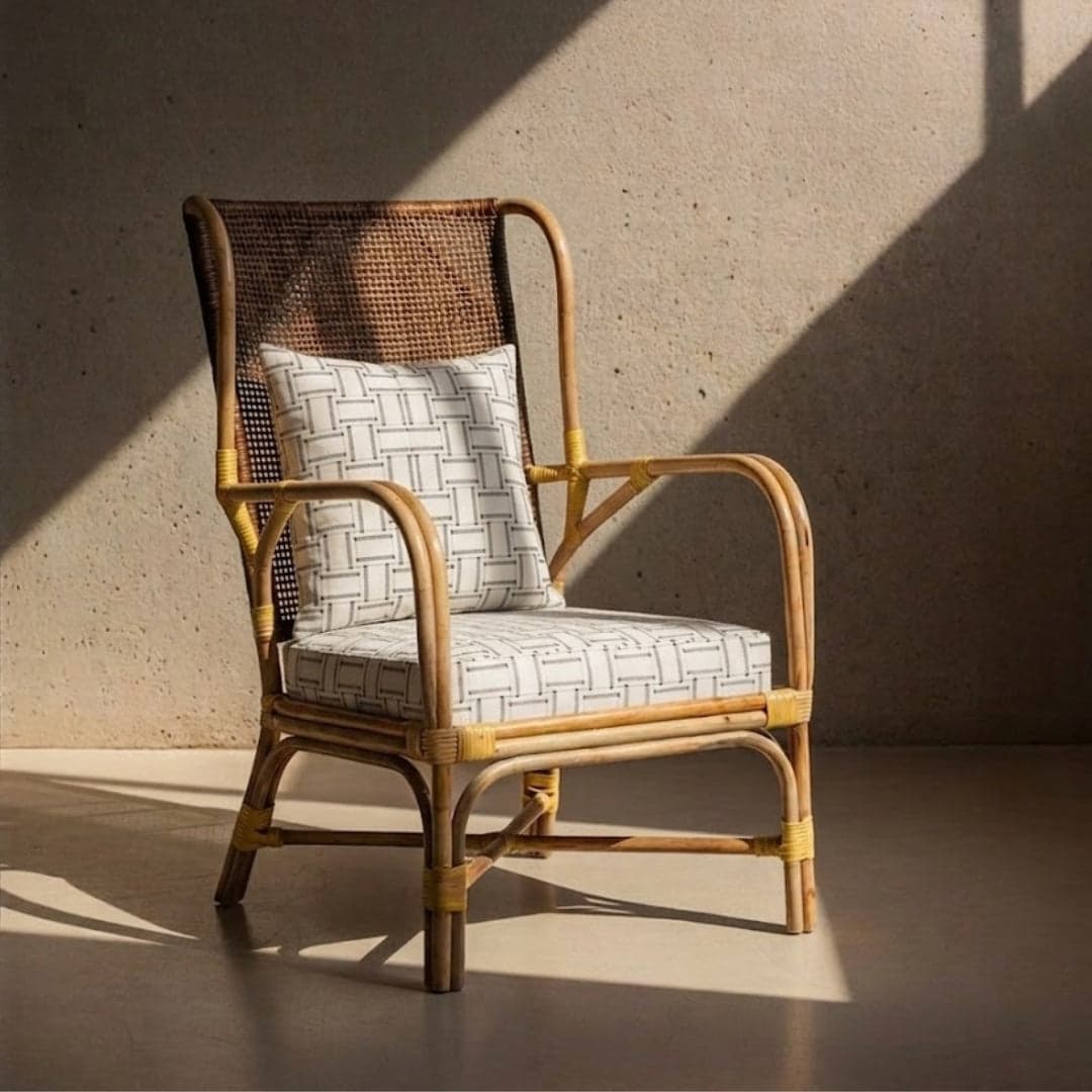 Varo Bamboo High Back Chair by Opaque studio