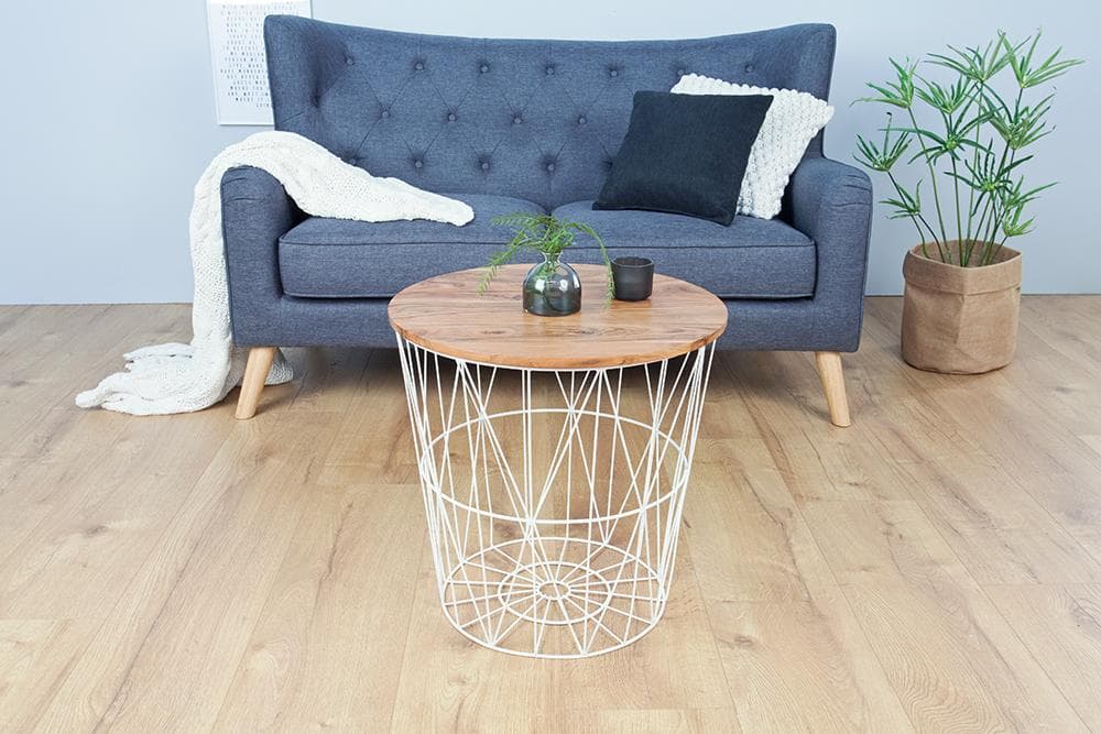 Solid Wood Burrow Lamp Table Basket by Saraf Furniture